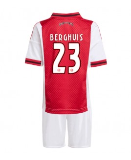 Günstige Ajax Steven Berghuis #23 Heimtrikotsatz Kinder 2025-26 Kurzarm (+ Kurze Hosen)
